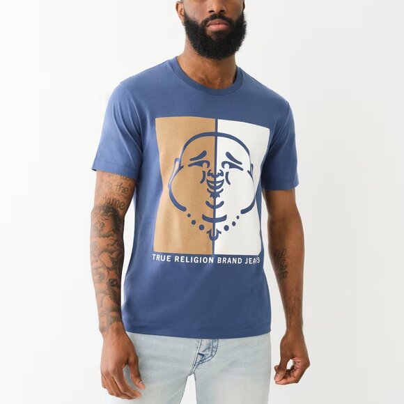 True Religion Other - TRUE RELIGION FLOCKED SPLIT BUDDHA FACE TEE T-SHIRT